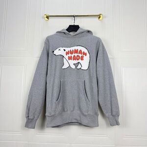 Authentic Human Made Gray Hoodie with Polar Bear Design